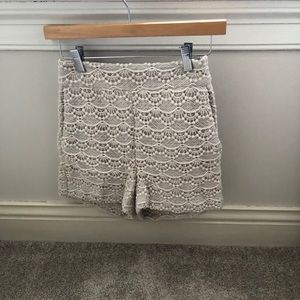 Cream Lace Shorts